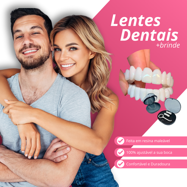 (Compre 1 Leve 2) Lente Dental Ajustável - Inferior e Superior | BRINDE CAPINHA PROTETORA + FRETE GRÁTIS!